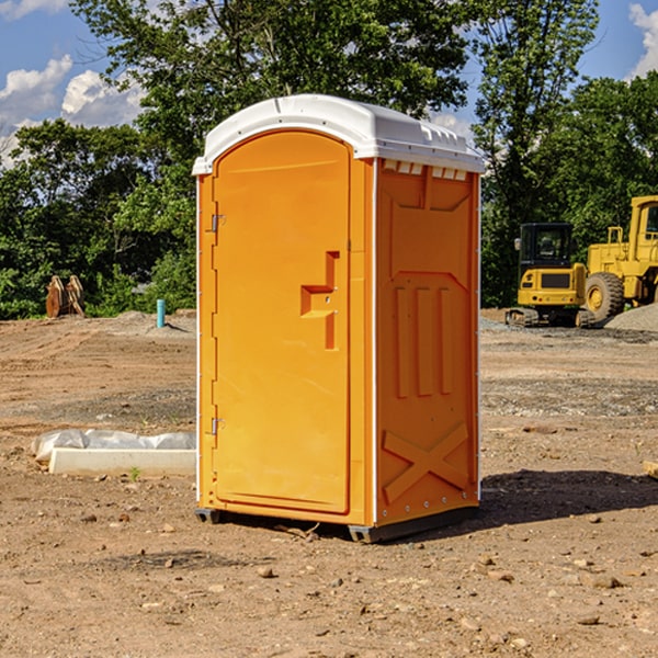 how often are the portable restrooms cleaned and serviced during a rental period in Lake Lorraine